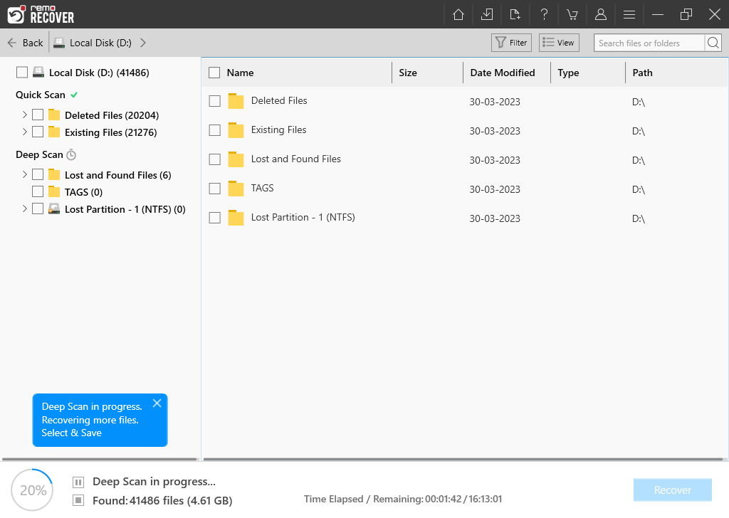 Recover Data from Samsung SSD - Recovered Data in Data View & File Type View
